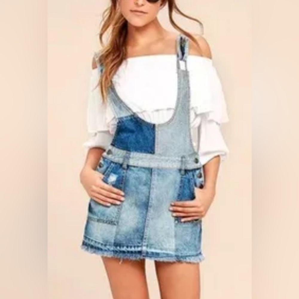 Free people overall Jean dress size 4